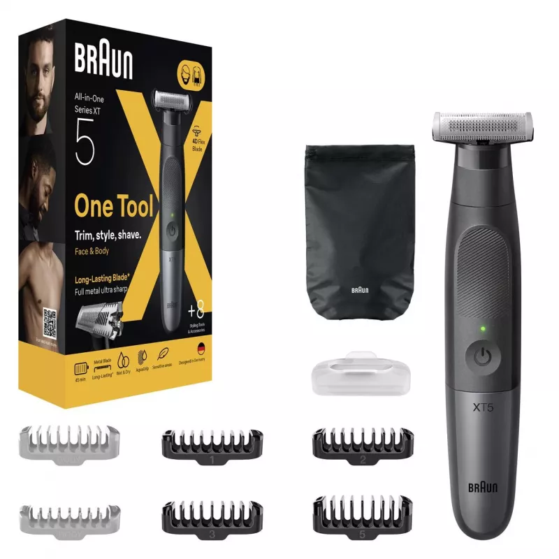 Braun Series X XT5200 recortadora y afeitadora híbrida negra