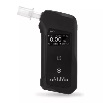 Alcoholímetro Alcodetector S80 - pila de combustible electroquímica, pantalla TFT en color, recargable por USB