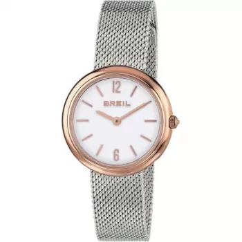 Reloj de cuarzo de mujer BREIL TW1777 35mm plata correa de malla de acero inoxidable