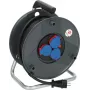 Brennenstuhl alargador enrollable 30m IP44 H07RN-F 3G2.5 con 3 tomas tipo E, protección térmica, cable azul, tambor negro