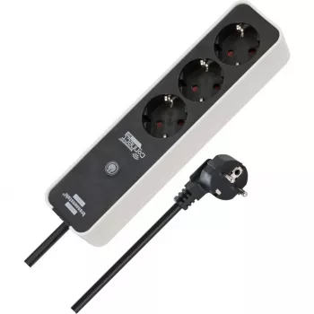 BRENNENSTUHL Connect Ecolor regleta WiFi 3 tomas (blanca/negra, cable de 1,5 m, control por voz, temporizador, app)
