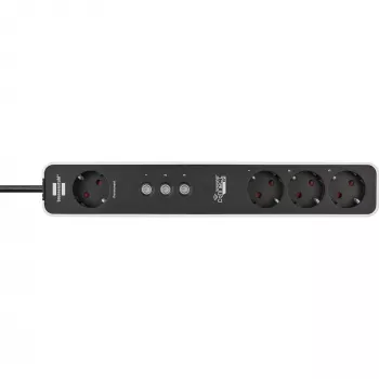 Brennenstuhl Connect Ecolor Regleta inteligente WLAN 4 tomas (blanco/negro, cable de 1,5 m, control por voz, temporizador, app)