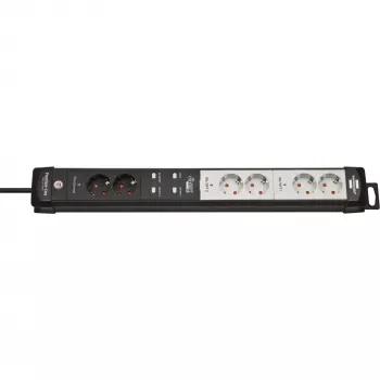 BRENNENSTUHL Connect Premium-Line regleta con Wi-Fi 6 tomas (negro/gris claro, 3m, temporizador, control por voz)