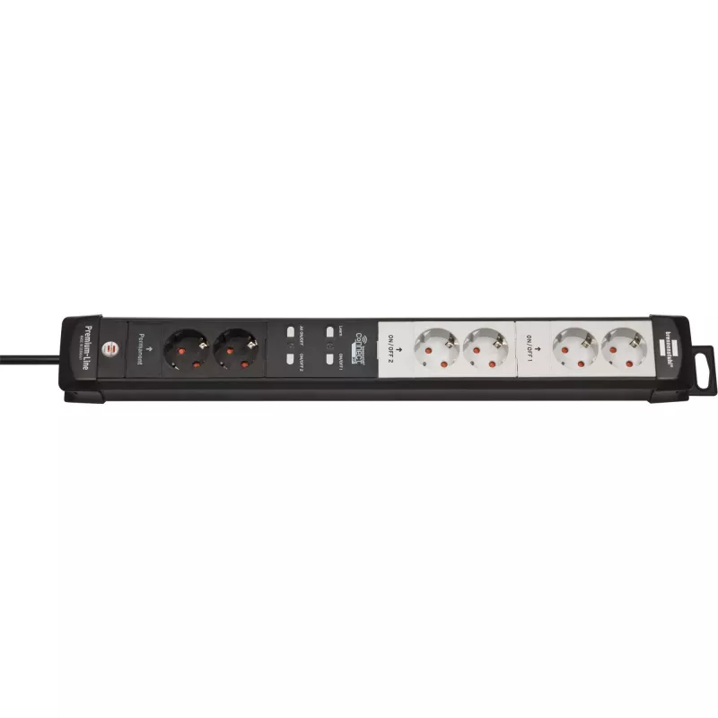 BRENNENSTUHL Connect Premium-Line regleta con Wi-Fi 6 tomas (negro/gris claro, 3m, temporizador, control por voz)