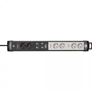 BRENNENSTUHL Connect Premium-Line regleta con Wi-Fi 6 tomas (negro/gris claro, 3m, temporizador, control por voz)
