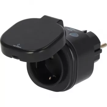 BRENNENSTUHL Connect WiFi Smart Plug WA 3600 XS03 exterior, negro, control por voz, temporizador, app