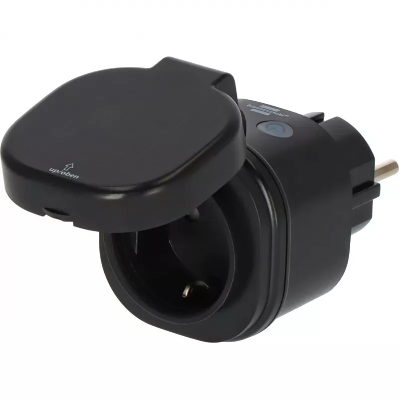 BRENNENSTUHL Connect WiFi Smart Plug WA 3600 XS03 exterior, negro, control por voz, temporizador, app