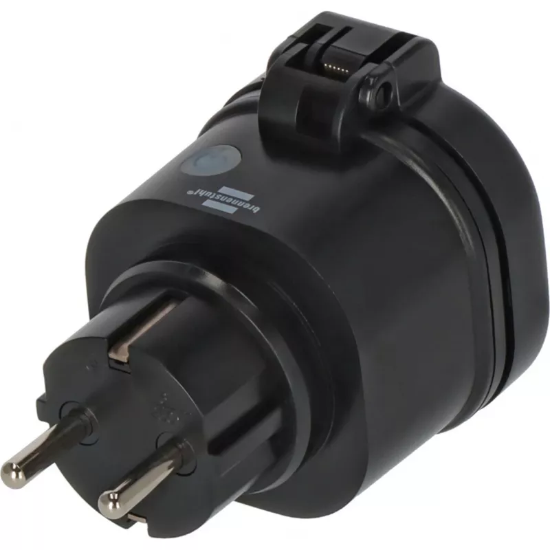 BRENNENSTUHL Connect WiFi Smart Plug WA 3600 XS03 exterior, negro, control por voz, temporizador, app