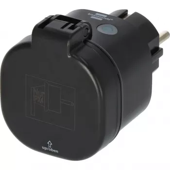 BRENNENSTUHL Connect WiFi Smart Plug WA 3600 XS03 exterior, negro, control por voz, temporizador, app