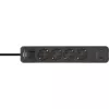 Brennenstuhl Ecolor regleta de enchufes 4 tomas con 2x USB-C, 1x USB-A, cable de 1,5 m, interruptor de seguridad, negro/antracita