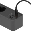 Brennenstuhl Ecolor regleta de enchufes 4 tomas con 2x USB-C, 1x USB-A, cable de 1,5 m, interruptor de seguridad, negro/antracita