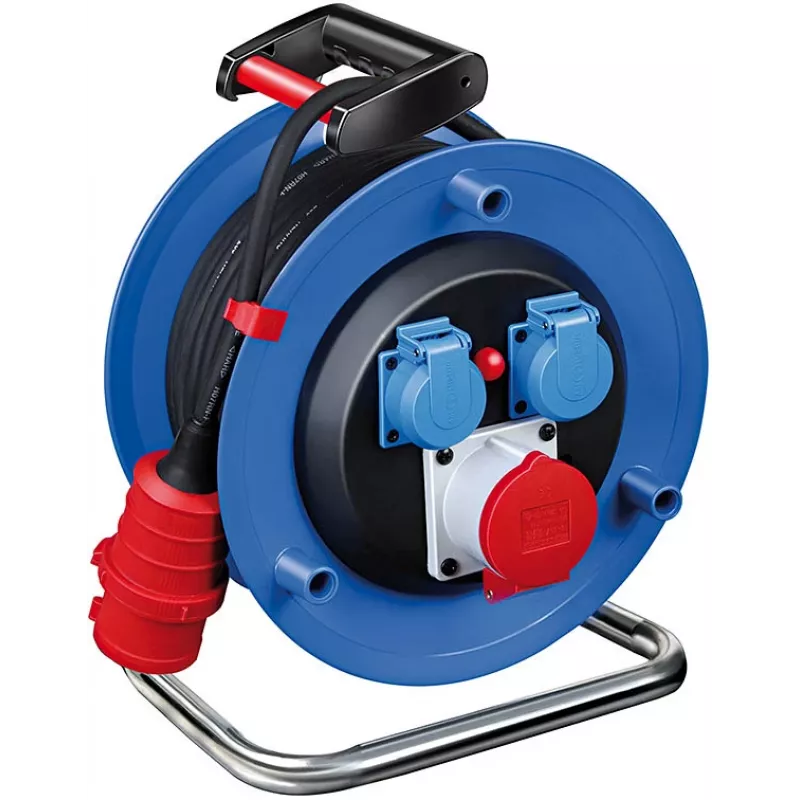 Brennenstuhl Garant CEE 1 alargador con carrete H07RN-F 5G2.5 20m 3 tomas CEE IP44 negro 400V 16A 1237990