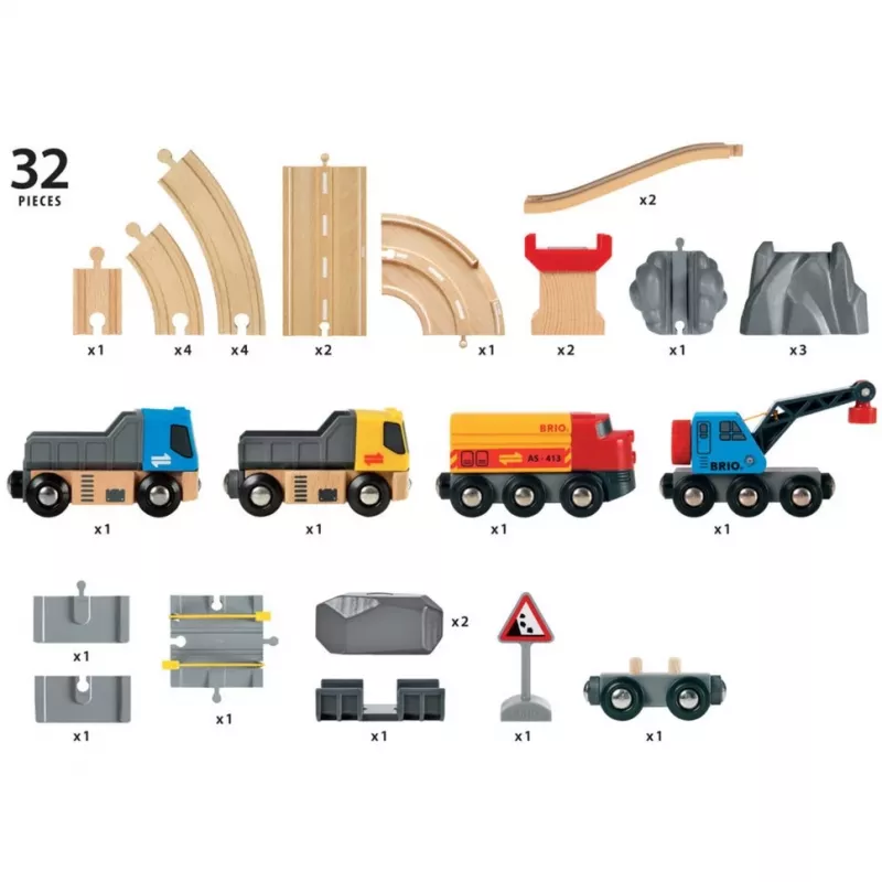 BRIO World Carreteras y vías set de carga de piedras