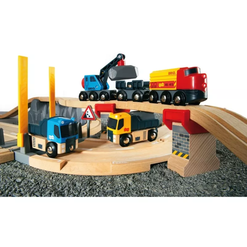 BRIO World Carreteras y vías set de carga de piedras