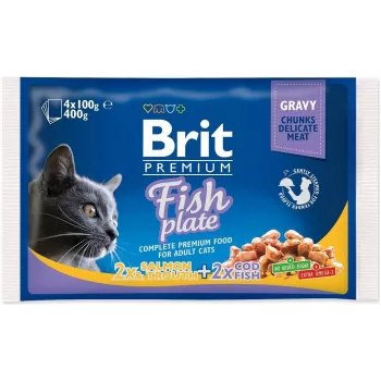 BRIT Premium Cat Fish Plate comida húmeda para gatos 4x100g