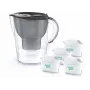 Brita Marella+ jarra filtrante con 4 cartuchos Maxtra Pro Power, 2,4L, grafito