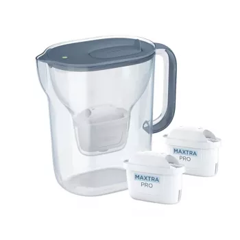 Brita Style Essential+ Jarra filtrante con 2 cartuchos MaxtraPro PP (2,4 l, azul oscuro)