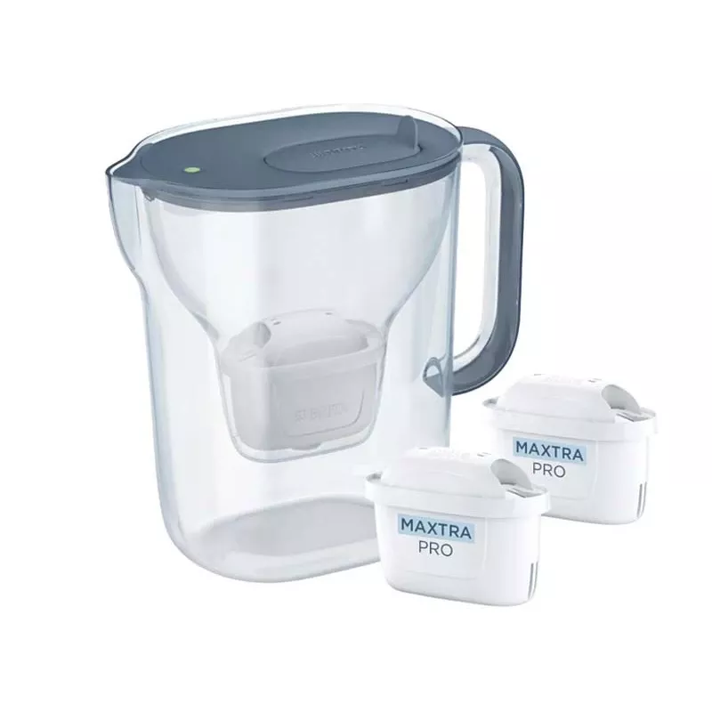 Brita Style Essential+ Jarra filtrante con 2 cartuchos MaxtraPro PP (2,4 l, azul oscuro)