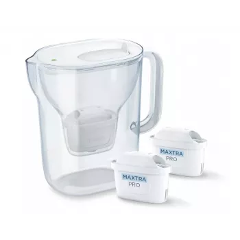 Jarra filtrante de agua Brita Style Essential+ con 2 cartuchos MaxtraPro PP (2,4 l, blanco)