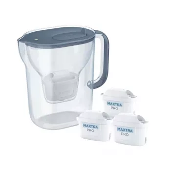 Brita Style Essential+ jarra filtrante con 3 filtros MaxtraPro PP, azul oscuro, 2,4 L
