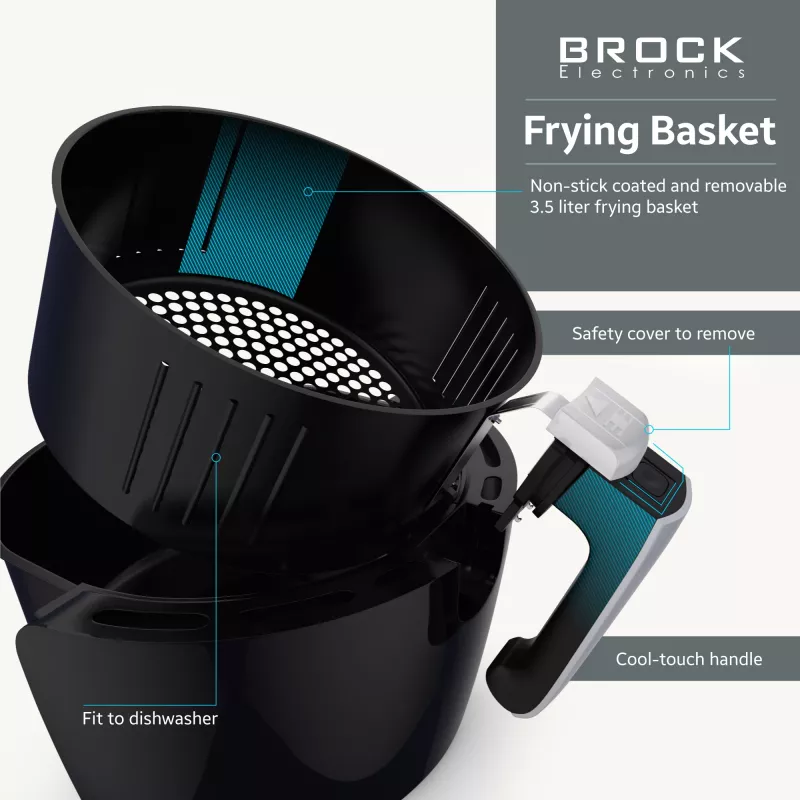 Brock AFD 3502 BK Freidora de aire 3,5L 1200W Negro