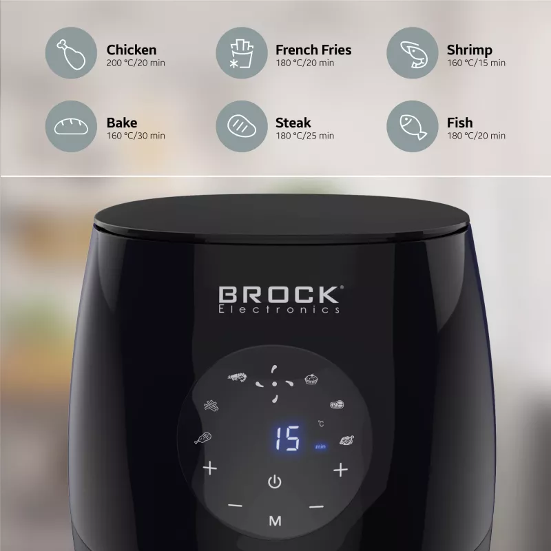 Brock AFD 3502 BK Freidora de aire 3,5L 1200W Negro