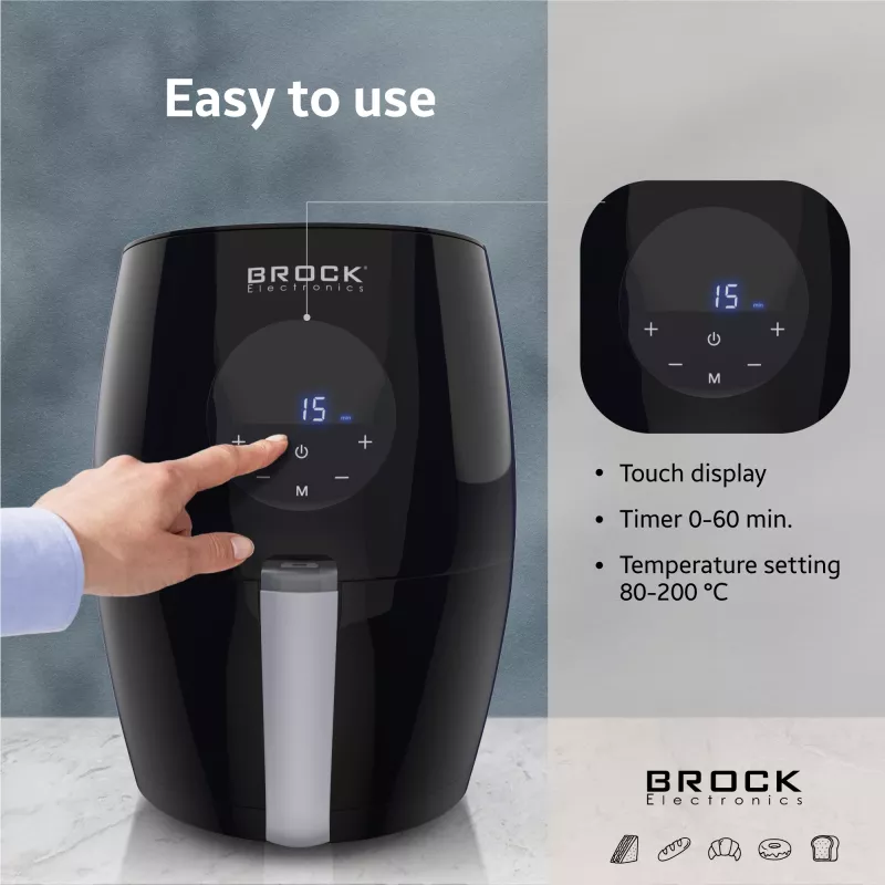 Brock AFD 3502 BK Freidora de aire 3,5L 1200W Negro