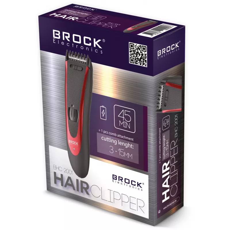 Brock BHC 2001 cortapelos, negro/rojo