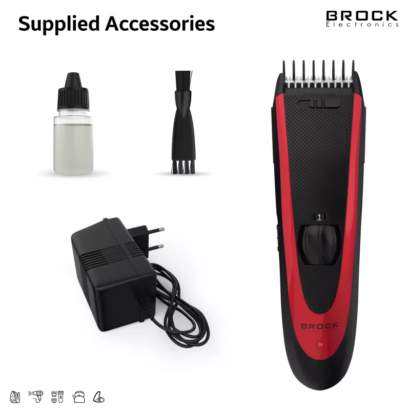 Brock BHC 2001 cortapelos, negro/rojo