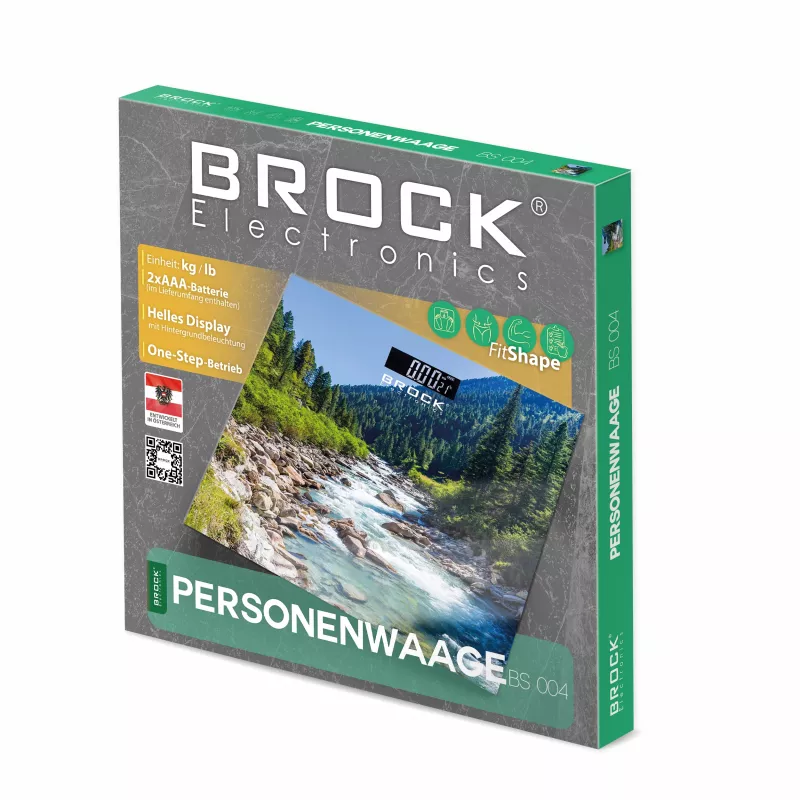 Brock BS 004 báscula de baño, 2 pilas AAA incluidas