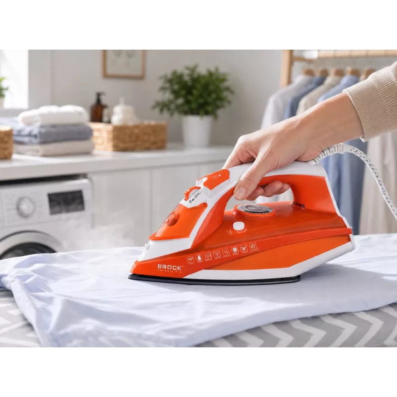 Brock BSI 5503 OR Plancha a vapor 2600W suela cerámica naranja