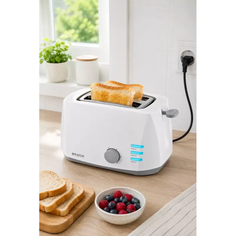 Brock BT 1002 WH Tostadora 800W, blanco