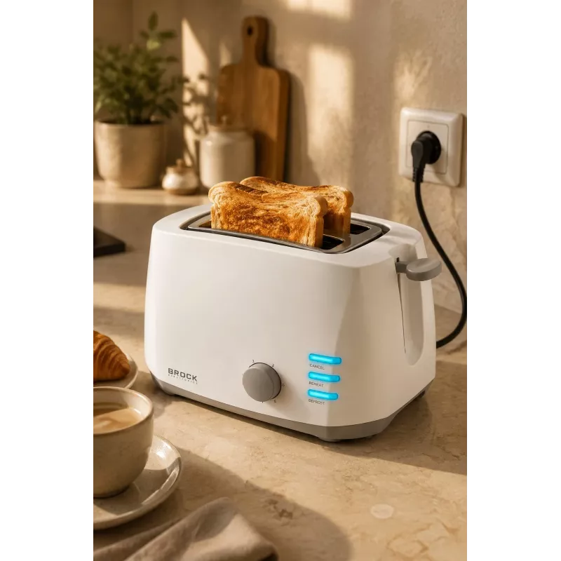 Brock BT 1002 WH Tostadora 800W, blanco