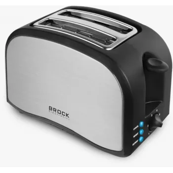 Brock BT 1003 SS Tostadora 800W, Negro/Acero inoxidable