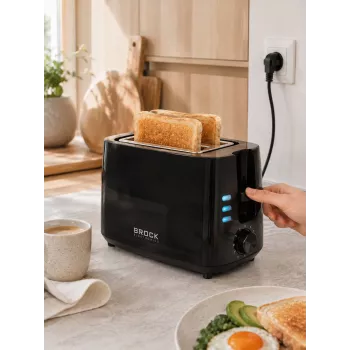 Brock BT 1005 BK Tostadora 800W, Negro