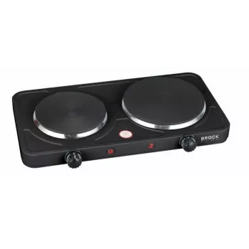 Brock EP 200 BK placa doble de cocina, 2500 W, negro