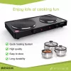 Brock EP 200 BK Placa eléctrica de dos fuegos, 2500 W, negro