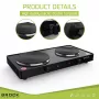Brock EP 200 BK placa doble de cocina, 2500 W, negro