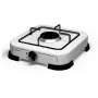 Brock GS 001 W Cocina de gas de un solo fuego, 1,5 kW, encendido manual, acero esmaltado, Blanco