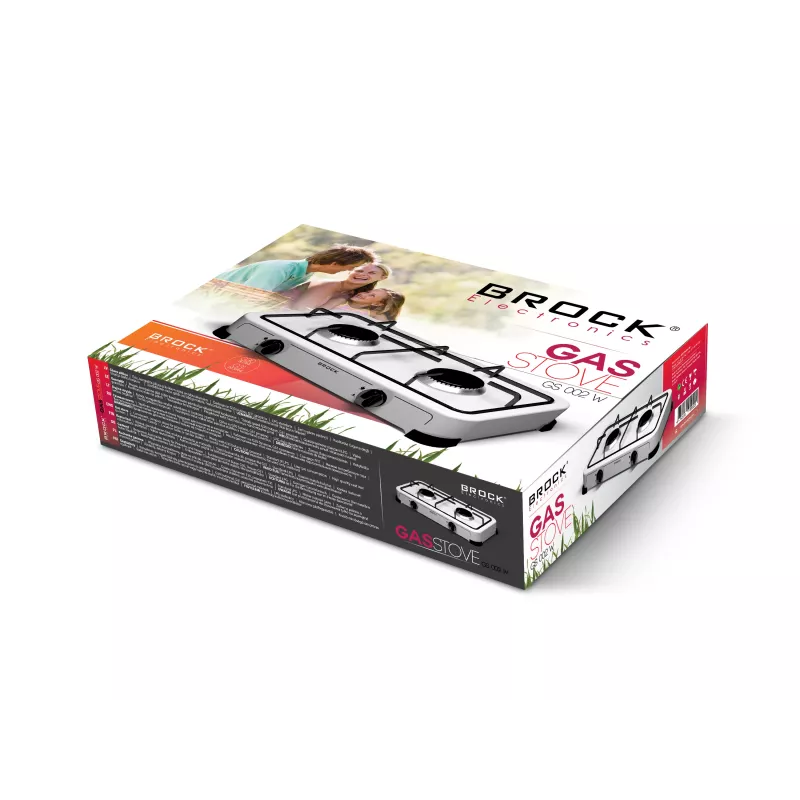 Brock GS 002 W Cocina de gas de dos fuegos, blanco