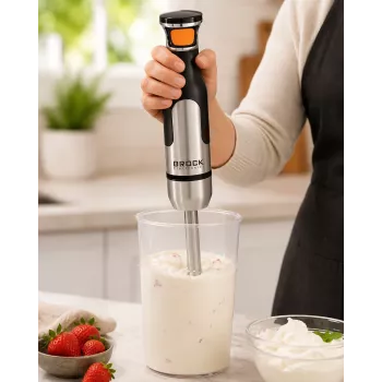 Brock HB 8001 S Batidora de mano 700W, Negro/Acero inoxidable
