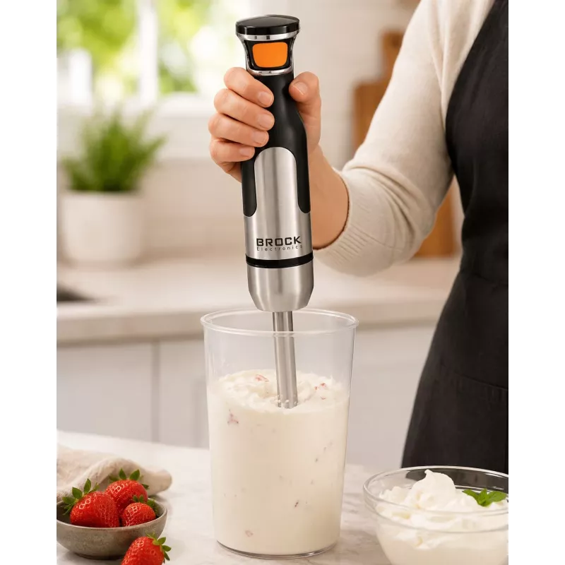 Brock HB 8001 S Batidora de mano 700W, Negro/Acero inoxidable