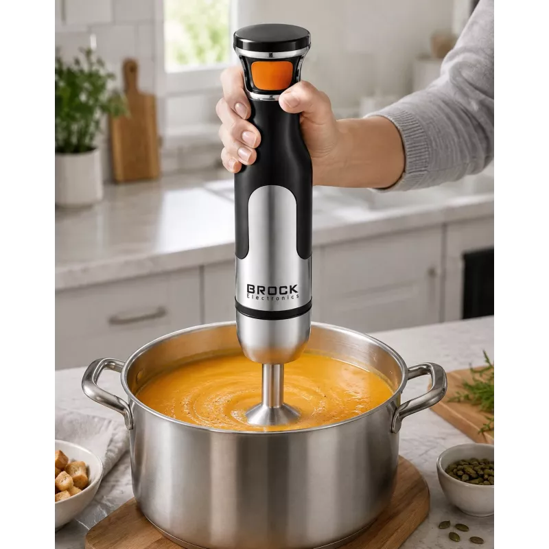 Brock HB 8001 S Batidora de mano 700W, Negro/Acero inoxidable
