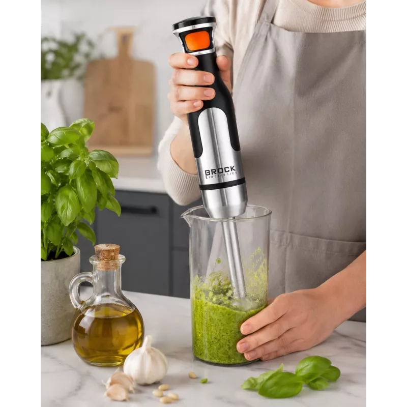 Brock HB 8001 S Batidora de mano 700W, Negro/Acero inoxidable