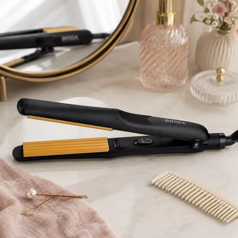 Crimper de pelo de cerámica Brock HC 2001 BK, 25 W, negro