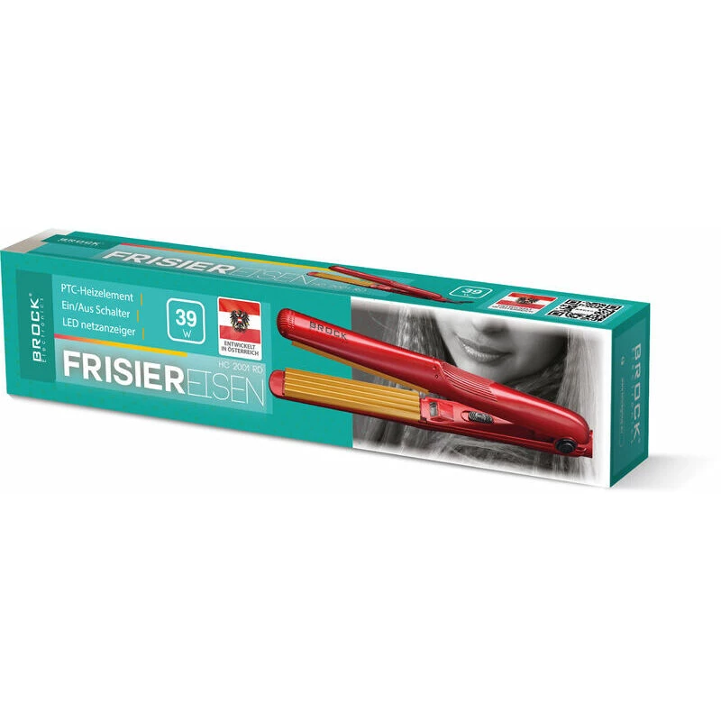 Crimper de pelo de cerámica Brock HC 2001 RD, 25 W, rojo