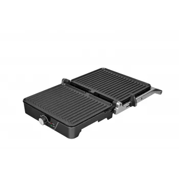 Brock HCG 5000 SS Parrilla eléctrica de contacto 2000W, Negro/Acero
