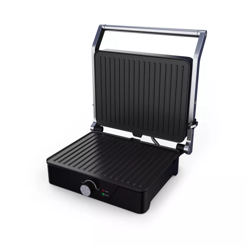Brock HCG 5000 SS Parrilla eléctrica de contacto 2000W, Negro/Acero
