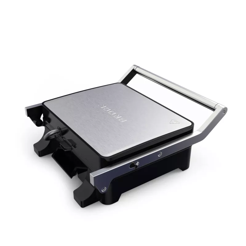 Brock HCG 5000 SS Parrilla eléctrica de contacto 2000W, Negro/Acero