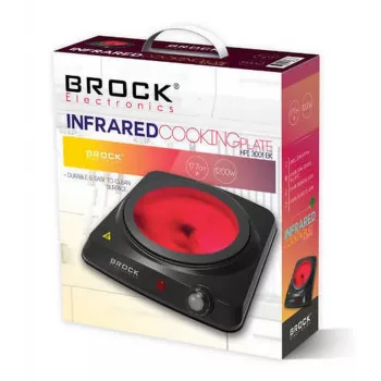 Brock HPI 3001 BK Placa de cocción individual 1200W, 17,7 cm, negra